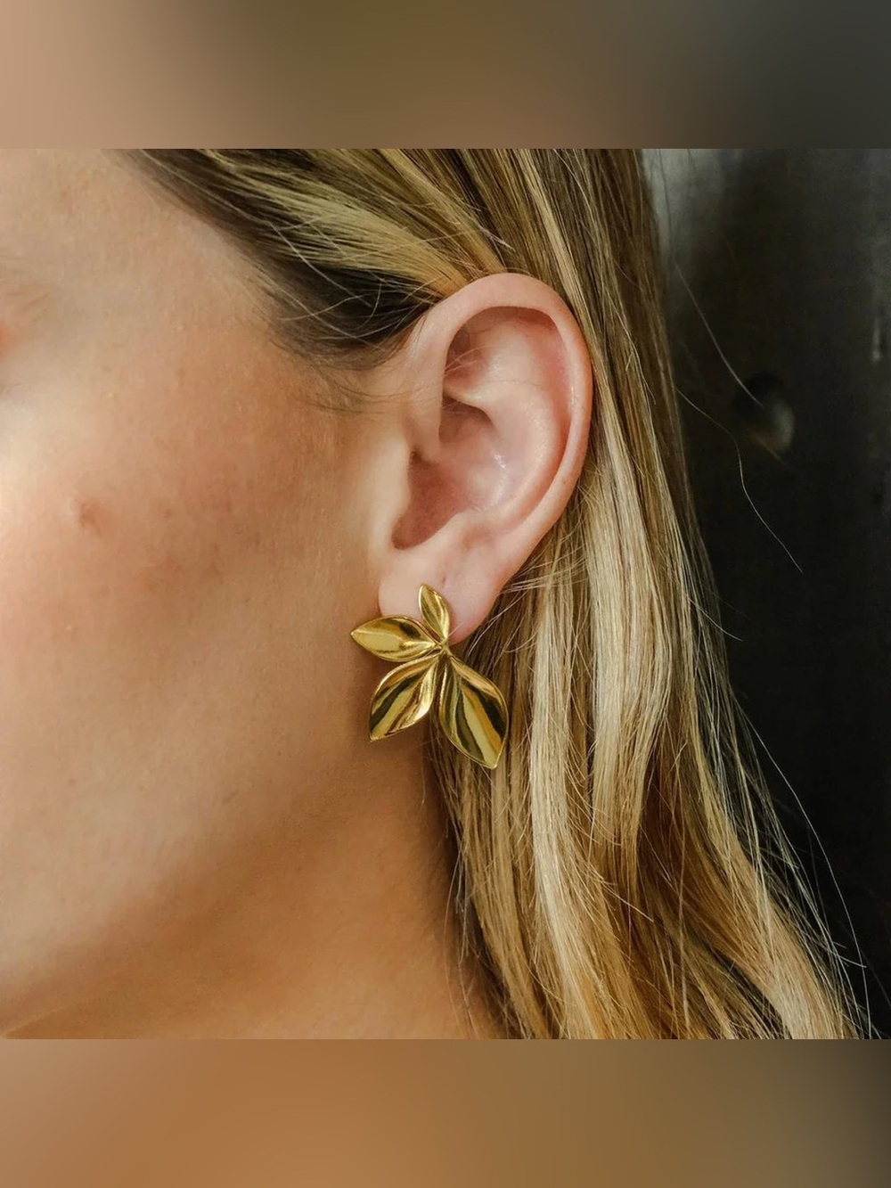 Oceanus GOLD LEAF EARRINGS
